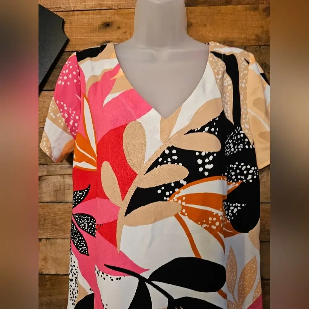 Apt 9 women's tropical floral contemporary print slip on dress size M - Picture 5 of 12